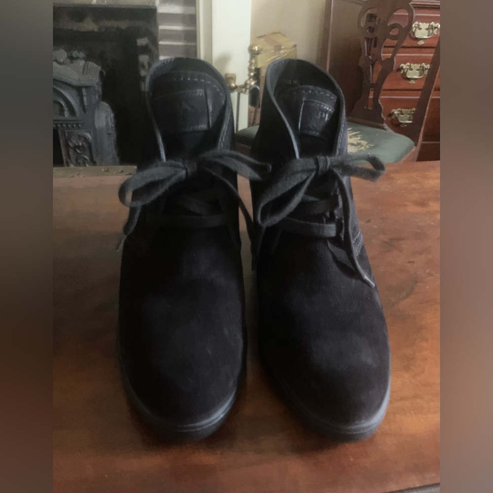 Authentic Prada Suede wedge booties 38.5